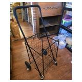 Black Metal Fold Up Shopping Cart