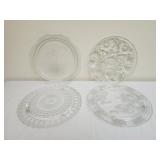 Estate lot of 4 glass serving platters