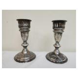 Pair of Reed Barton sterling silver candle holders