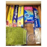 Drawer of Ziploc Bags Reynolds Wrap Hand Towels
