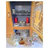 Box Lot of Glassware Jars Candles and More