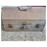 Metal tool box with misc tools