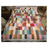 75' by 64' vintage multi color quilt