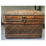 Woven bamboo or wicker storage chest