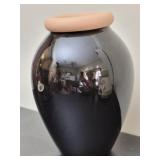 Mikasa glossy black ceramic vase
