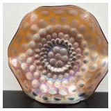 Textured Carnival Glass Ruffled Edge Dish