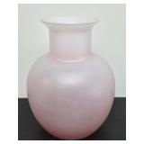 Vintage pink frosted glass vase