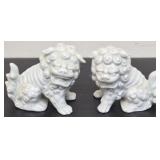 White porcelain Foo Dog salt and pepper shakers