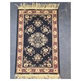 Navy Mauve & Cream Small Area Rug
