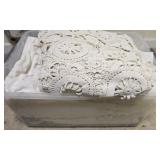 Estate lot of lace like table cloths and more
