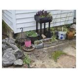 Large lot of planters, big stones and more!