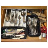 Drawer Full of Misc Flatware Utensils and More