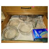 Drawer Full of Pyrex & Anchor Hocking Dishes