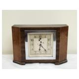 Smiths Art Deco Burr Walnut 8 Day Mantle Clock