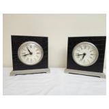 Pair of vintage desktop clock