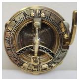 Vintage style brass sundial compass