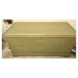 Vintage Green wood cedar chest