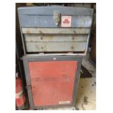 Metal tool box of tools and cabinet