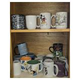 Cabinet Lot Of Disney Mugs & More