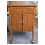 Antique Oak Music Cabinet