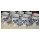 Set of 7 Pfaltzgraff Yorktowne Stoneware Goblets