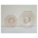 Vintage pink depression glass plates