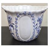 Vintage Ceramic Floral Planter from Portugal