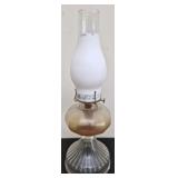 Vintage Amber Glass Kerosene Lamp Frosted Globe