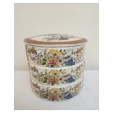 Japanese Satsuma style three tiered porcelain