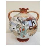 Antique Japanese Kutani double handle porcelain