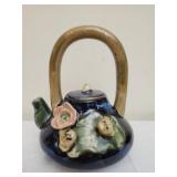 Vintage Majolica-style pottery teapot
