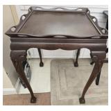 Vintage wood claw feet table