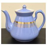 Vintage Hall blue glaze with gold trim teapot