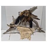 Native style driftwood hanging wall art