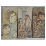 Lot of 3 Edna Hibel print cards