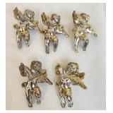 5 sterling silver angel brooches