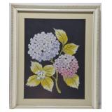 Framed 'Bunka' embroidery artwork