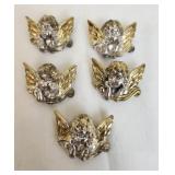 5 sterling silver angel brooches