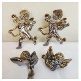 Lot of 4 Vintage sterling sliver brooch & earrings