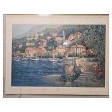 Signed 'Villas by the sea' by L. Gordon print