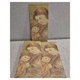 Large stack of Edna Hibel print cards