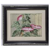 Framed 'Bunka' embroidery artwork