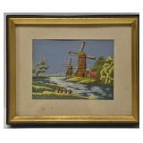 Framed 'Bunka' embroidery artwork