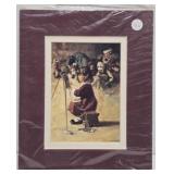 Maroon Matted Framed Print of Girl Painting