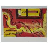Abstract painting by Laura Robinson on board