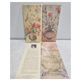 Estate lot of floral Edna Hibel print cards