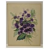Watercolor flowers painting on board