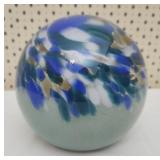 Decorative art glass sphere beachy inspired