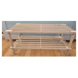 2 tier wood shelf