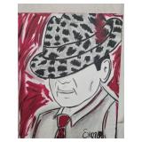 Painting of bear Bryant on canvas by Evan